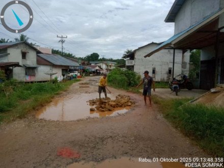 kegiatan gotong royong perbaikan jalan 